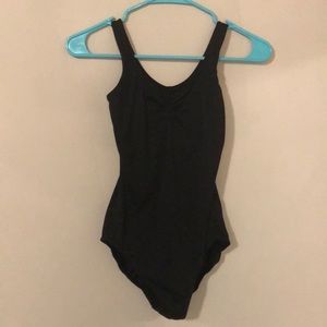 Black, Pinch-Front, Tank Dance Leotard